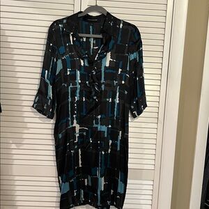 Express Studio Black and Teal Dress